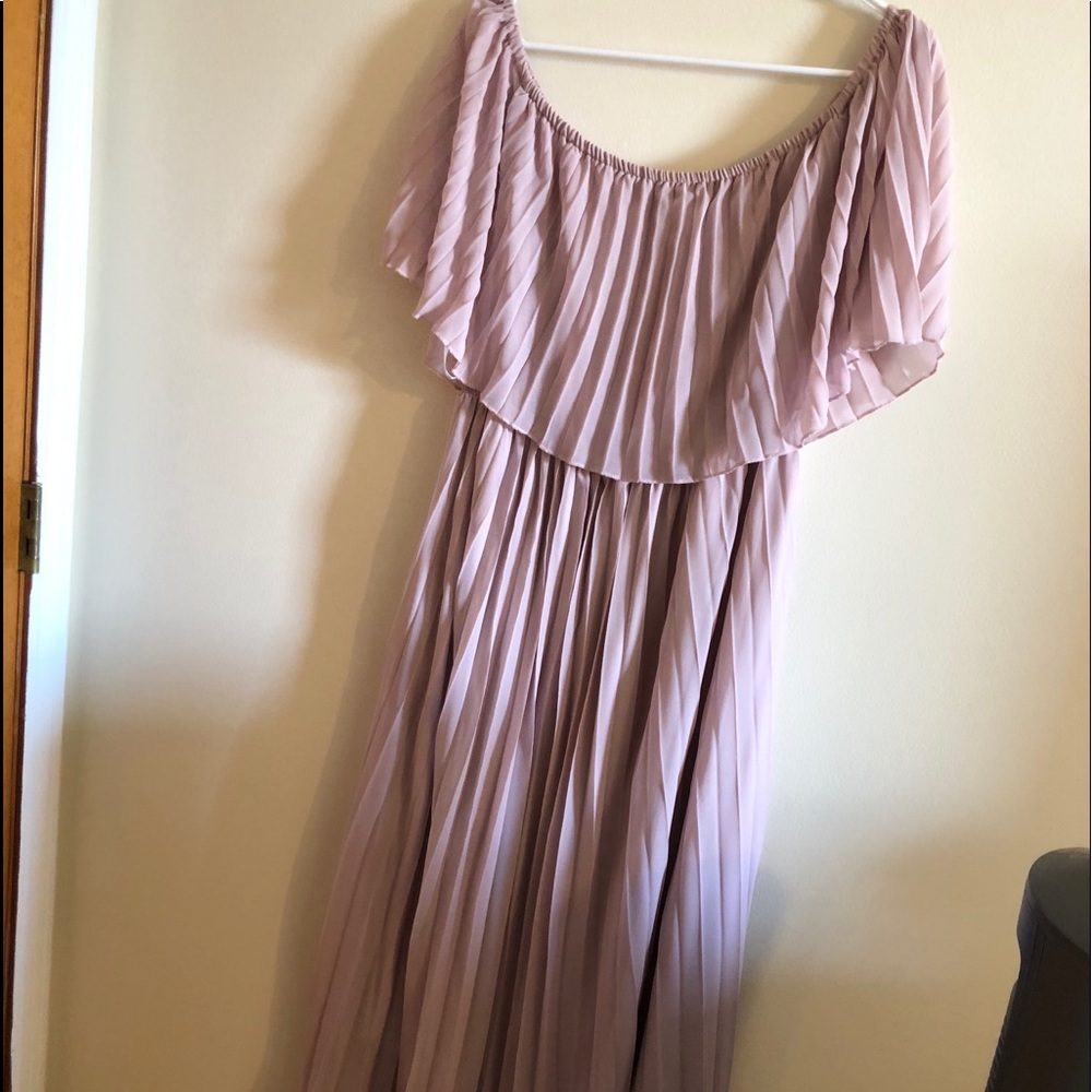 Lilac Off the shoulder maxi dress